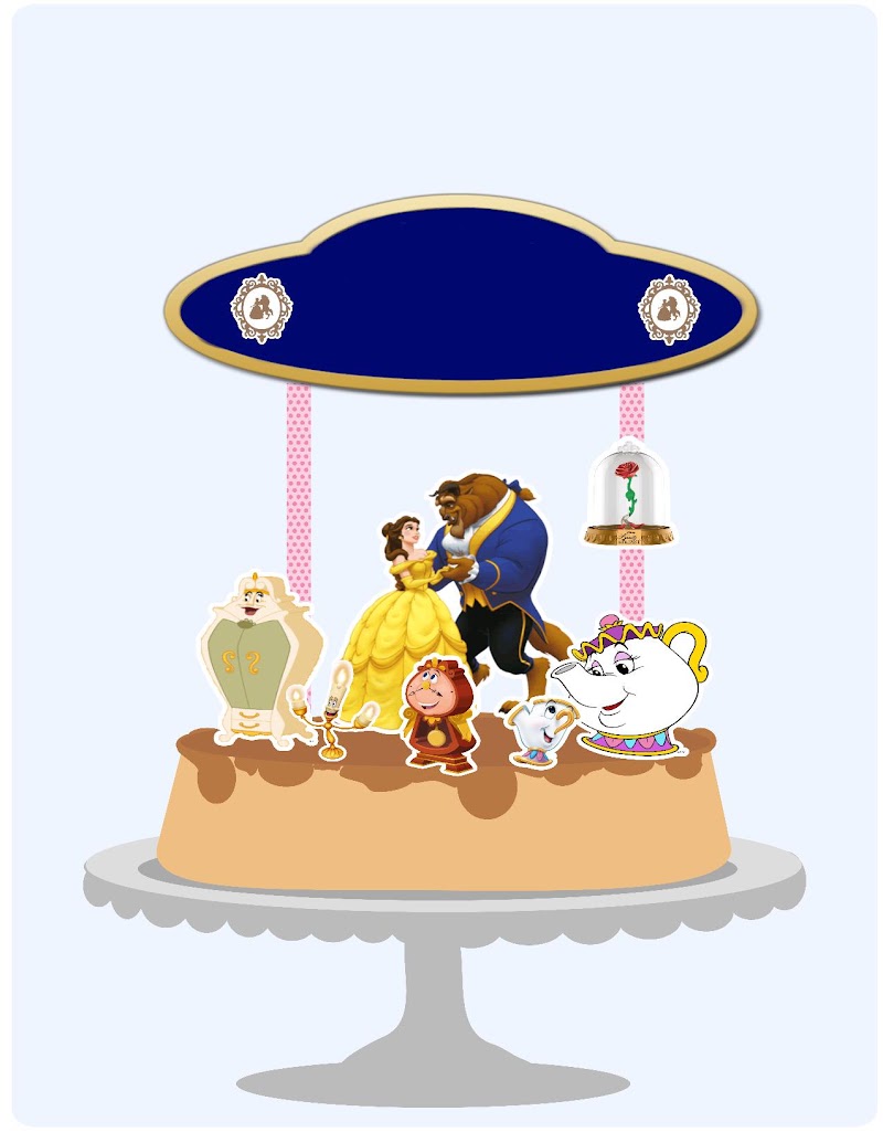 Cake Topper La Bella y la Bestia en Pastel de Gala