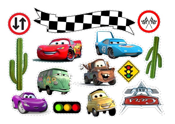 Cake Topper Rayo McQueen Cars Disney Pixar (PDF + JPG)