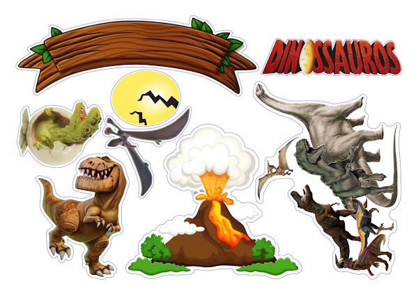 Cake Topper Dinosaurios Jurásicos Aventura (PDF + JPG)