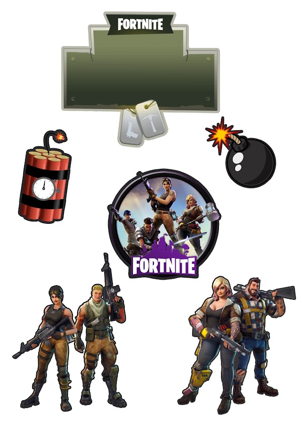 Cake Topper Fortnite Battle Royale Gamer (PDF + JPG)