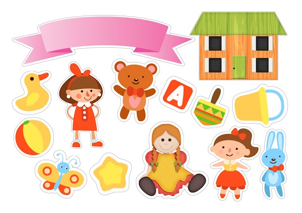 Cake Topper Juguetes de Niña y Muñecas (PDF + JPG)