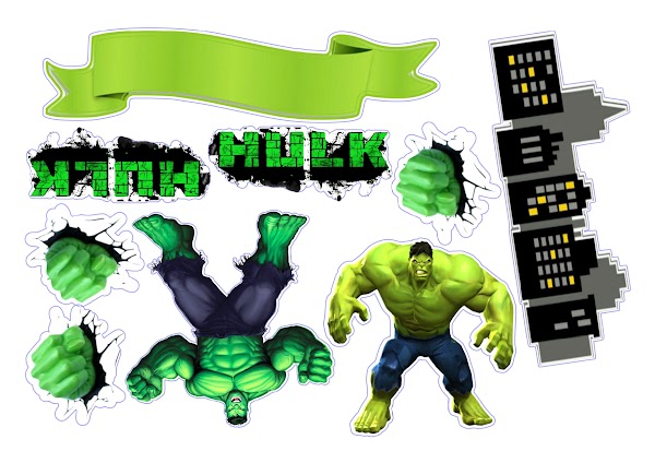 Cake Topper Hulk El Increíble Vengador (PDF + JPG)