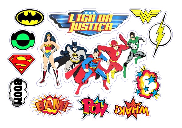 Cake Topper Liga de la Justicia Superhéroes (PDF + JPG)