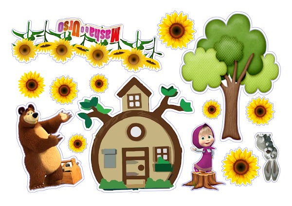 Cake Topper Masha y el Oso Infantil (PDF + JPG)