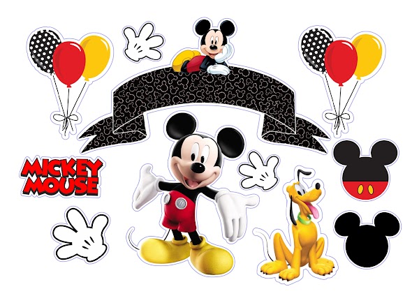 Cake Topper Mickey Mouse Clásico de Disney (PDF + JPG)