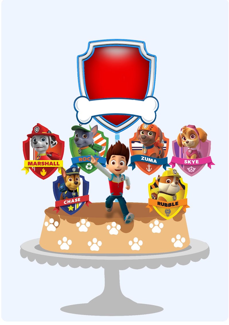 Cake Topper Patrulla Canina Paw Patrol Chase & Skye (PDF + JPG)