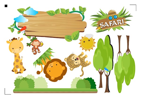 Cake Topper Animalitos del Safari Selva (PDF + JPG)
