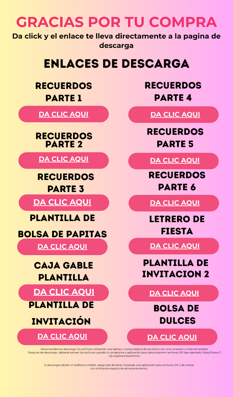 ✏️ Pack Multitemático (Invitaciones, Bolsas, Cajas, Banners)