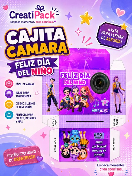 Molde Imprimible Cajita Cámara Fotográfica