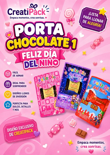 Molde Imprimible Mini Portachocolate Mod. 1