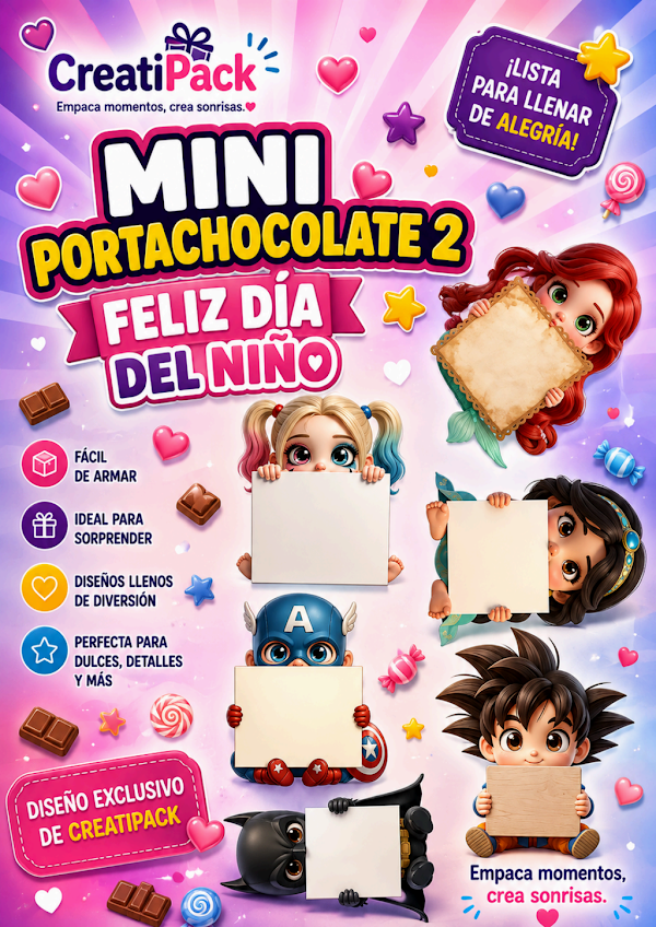 Molde Imprimible Mini Portachocolate Mod. 2