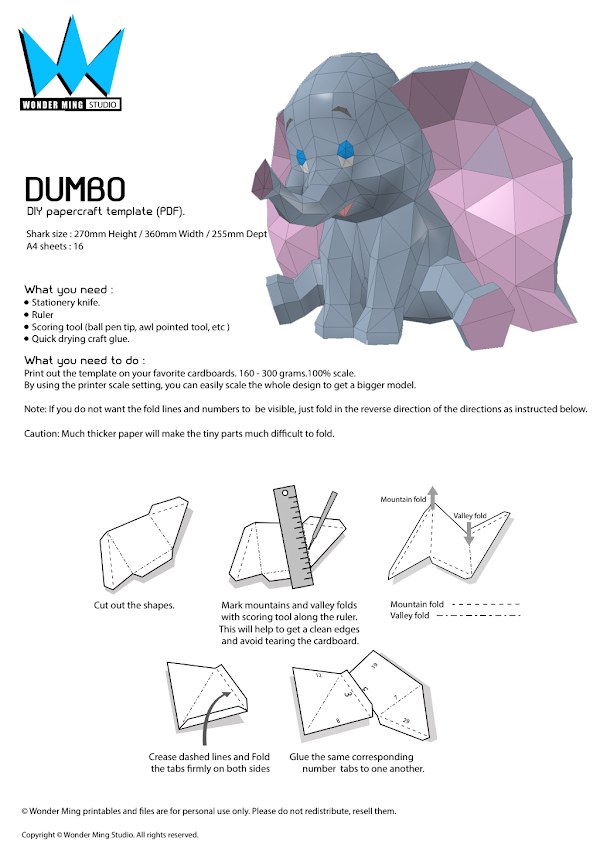 Dumbo Bebé Volador 3D – Escultura Infantil