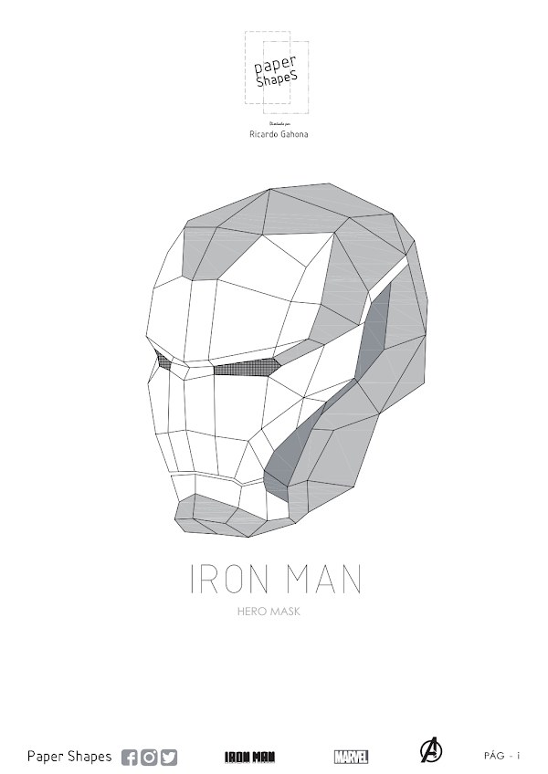 Iron Man – Casco / Máscara 3D Papercraft