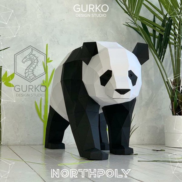 Oso Panda Gigante Sentado 3D