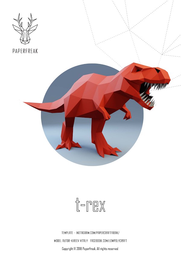 Tyrannosaurus Rex (T-Rex) – Cabeza de Dinosaurio 3D