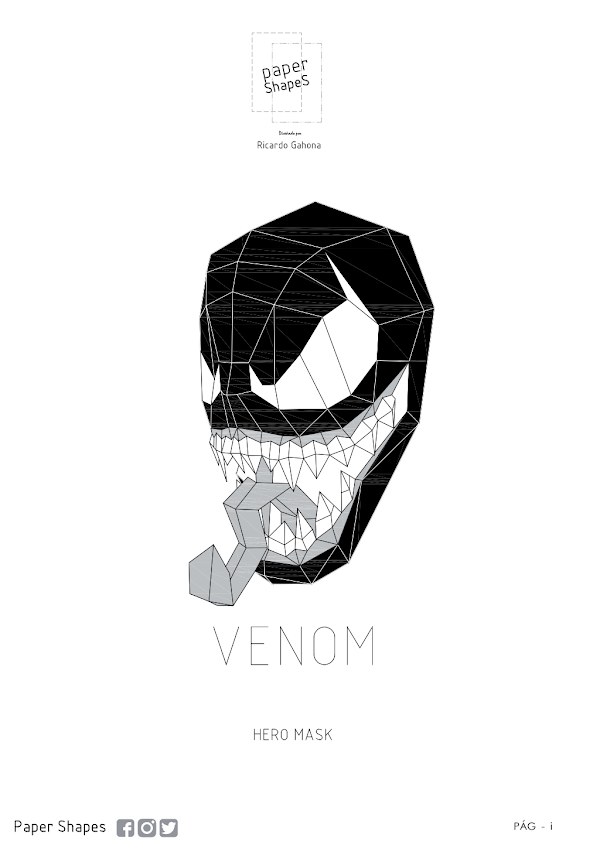Venom Busto Poligonal 3D