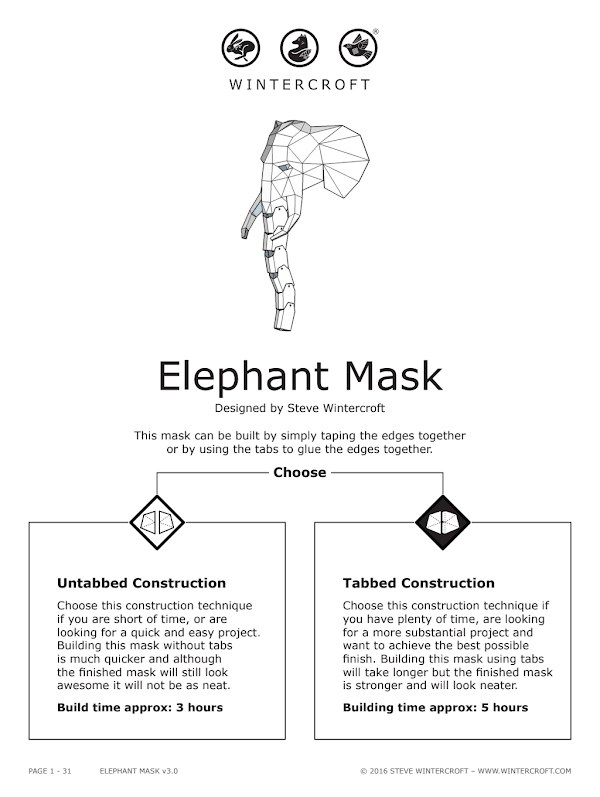 Wintercroft Máscara de Elefante con Trompa