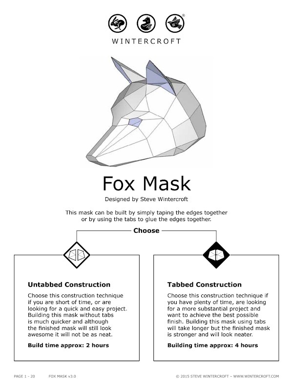 Wintercroft Máscara de Zorro (Fox Mask)